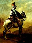 Theodore   Gericault trompette de hussards oil painting